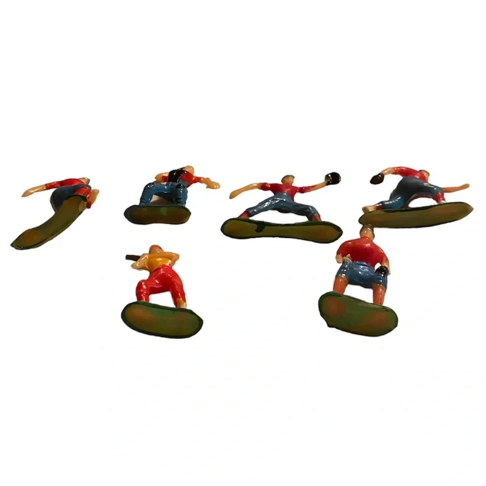 Vintage Action Figures Sports Baseball Toppers Toy Set Collectible 6pc Bundle